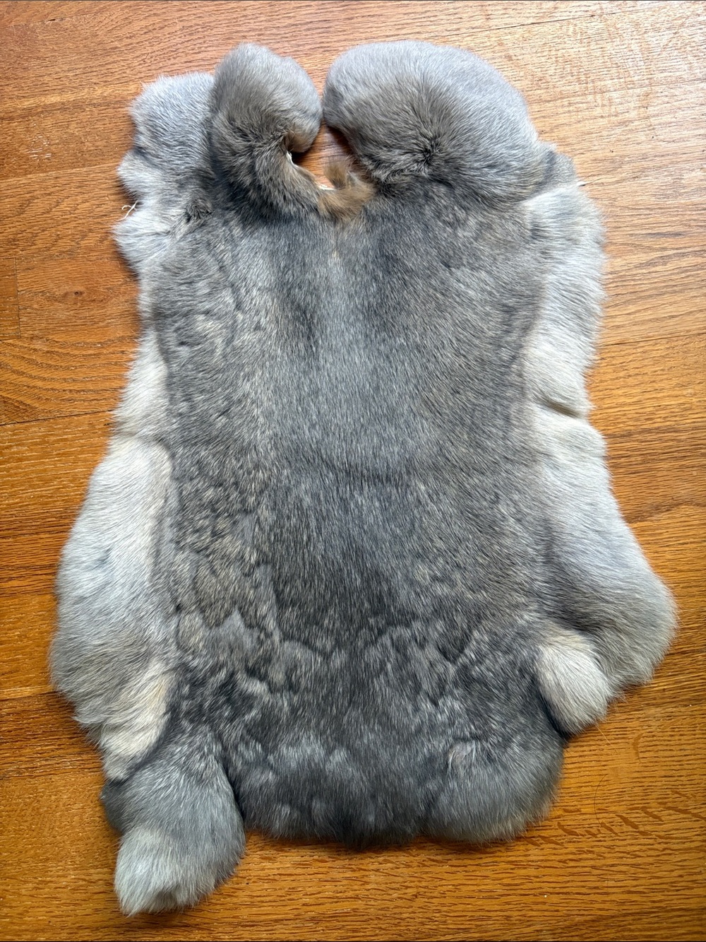 C0038 Natural Gray Rabbit Fur Pelt Craft Supply